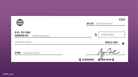 dummy cheque to print.